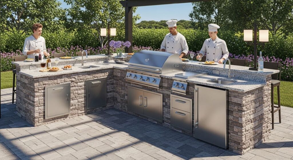 Outdoor Grill Islands Materials for Resorts