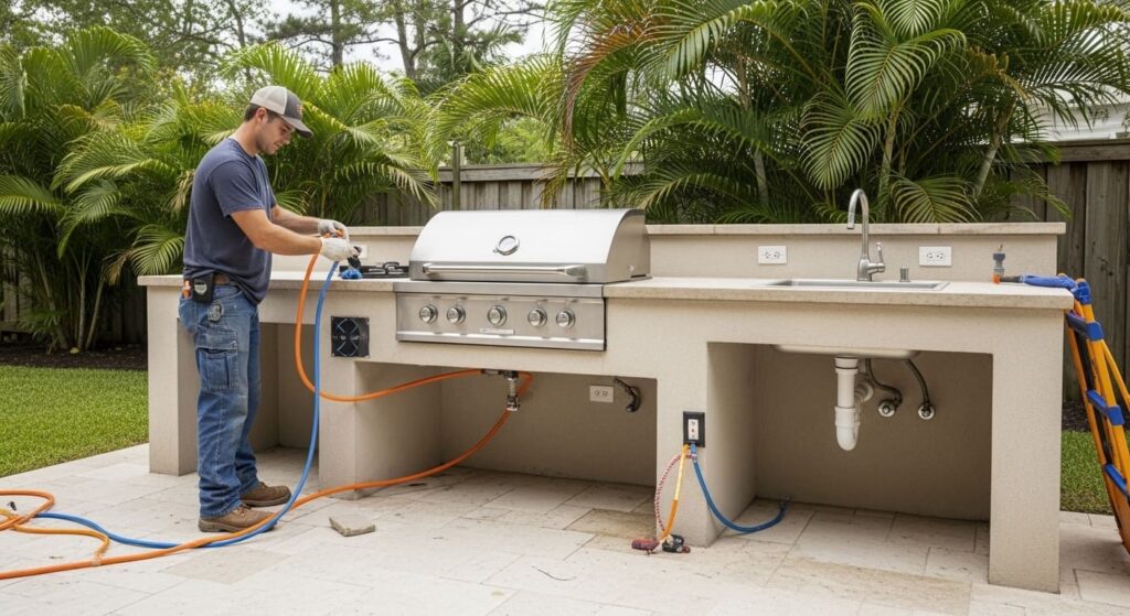 Custom Outdoor Kitchen Construction Process in Naples