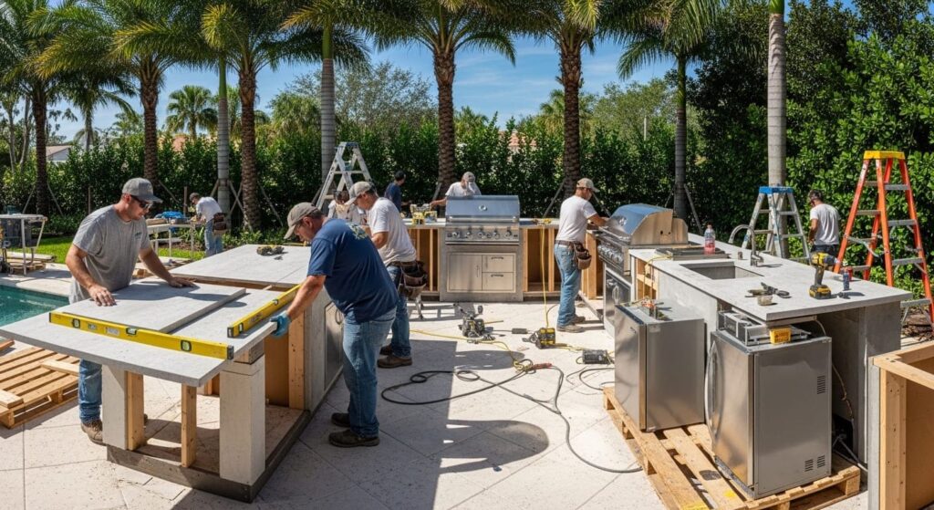 outdoor kitchen installation cost in Naples